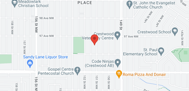 map of 9626 151 ST NW